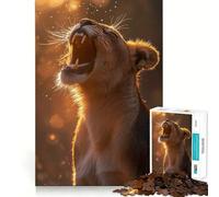 Leonessa ruggente nella luce dorata - Puzzle difficile per adulti, 1000 pezzi, gioco di logica e abilità per tutta la famiglia, taglio preciso, oggetto da collezione (50x75cm)