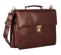 LEONHARD HEYDEN Briefcase 2 Compartments Redbrown