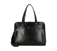 Leonhard Heyden Cambridge Borsa a spalla Vera Pelle 41 cm Vano porta PC nero