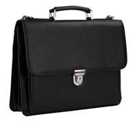 Leonhard Heyden cartella laptop bag con scomparto per laptop Hannover Briefcase 2 Compartments Black nero