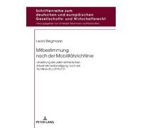 Leoni Stegmann Mitbestimmung nach der Mobilitaetsrichtlinie (Copertina rigida)