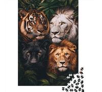 Leoni Tigri Selvatiche Puzzle 1000 Pezzi Puzzle per Adulti Scena nella Giungla Gioco di Puzzle 1000 Pezzi Relax Famiglia Regalo 70x50cm/1000pcs