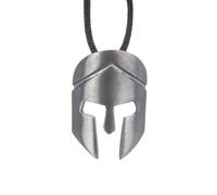 Leonida Ciondolo a forma di elmo greco antico re di Sparta regolabile in argento sterling nero, Argento sterling, Senza gemma