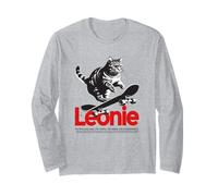 LEONIE - Bellissimo nome di ragazza con gatto e skateboard Maglia a Manica