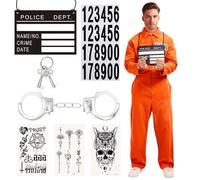 Leonshco Prison Break, costume da prigioniero per Halloween, da uomo e da donna, per adulti, adatto per Halloween, carnevale, feste a tema, giochi di ruolo, regalo
