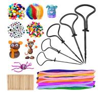 Leonshco Set per fai da te per bambini, 365 pezzi, per autunno e bambini, 1,5-5 mm, con stuzzicadenti, occhi oscillanti, pompon e detergente per pipe per decorazioni autunnali e fai da te