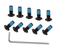 LEONTOOL 12 bulloni per freno a disco per bicicletta, M5 x 10 mm, bulloni rotore MTB, viti nere per rotore per bicicletta, con 1 chiave Torx T25 L per bici da strada, mountain bike