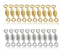 LEONTOOL 20 pz doppi fermagli e chiusure magnetiche, convertitori di estensione per bracciale in oro e argento per collane bracciali catena fai da te