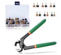 LEONTOOL 24 paia di punte di ricambio per tacco alto con pinza per rimuovere lo stiletto da 15,2 cm, kit di riparazione per scarpe da donna, 6 misure (8-12,5 mm), diametro unghie 2,4/3,0 mm, beige,