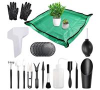 LEONTOOL 30Pcs Strumenti Succulenti Nero Mini Garden Tool Set Bonsai Care Kit con Custodia Micro Piantare Gadget per la Pulizia Auricolare Manutenzione