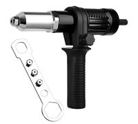 LEONTOOL Adattatore rivettatrice elettrica per trapano - Kit rivetto pop con 4 teste 2,4/3,2/4,0/4,8 mm - Strumento di posa rivetti inserto per avvitatore senza fili - Impugnatura ergonomica