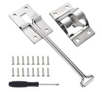 LEONTOOL Confezione da 2 fermaporta argento da 10,2 cm, con viti e cacciavite, porta porta d'ingresso per camper, camper, rimorchi da viaggio e camion, in acciaio inossidabile 304