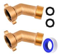 LEONTOOL Confezione da 2 raccordi a gomito per tubo da giardino 45 gradi, adattatore in ottone da 3/4" con idropulitrici per rubinetti esterni residenziali di collegamento dell'acqua per camper