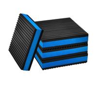 LEONTOOL Confezione da 4 cuscinetti antivibranti in gomma 4" x 4" x 7/8" Ammortizzazione meccanica delle vibrazioni Cuscinetti EVA blu per impacchi d'aria, condizionatore d'aria, lavasciuga