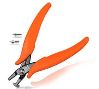 LEONTOOL Foratrici per fori metallici pinze 5.5" punzonatrici per piccoli fori rotondi pinze due spille di ricambio per la fabbricazione di gioielli per creare fori puliti da 1,8 mm