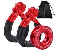LEONTOOL Kit anello di recupero verricello, include 2 grillo morbido rosso da 55,1 cm e anello di strappo, accessorio per verricello sintetico per ATV UTV SUV camion fuoristrada recupero di veicoli