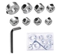 LEONTOOL Kit di 8 pezzi di arresto di profondità, fermi per punte da trapano in acciaio al carbonio, posizionatore distanziatore, anello di divisione limite di foratura con chiave a brugola, 1/2" 7/16