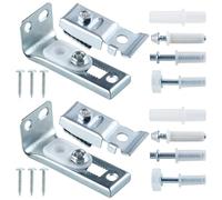 LEONTOOL Kit hardware per porta bifold, confezione da 2 pezzi, kit hardware per porta scorrevole a soffietto, include staffe superiori e inferiori, perni superiori e inferiori e ruota guida, kit