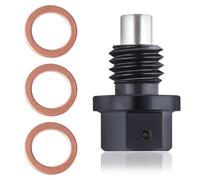 LEONTOOL M12 x 1.75 Tappo di scarico dell'olio magnetico Bullone di scarico del carter in alluminio con rondella di schiacciamento in rame Guarnizioni di tenuta per la maggior parte dei veicoli