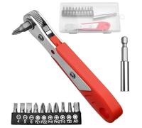 LEONTOOL Mini cacciavite ad angolo retto 12 in 1, set di mini cricchetti a basso profilo, coppia elevata, chiave a cricchetto reversibile a 36 denti con punte magnetiche, cacciavite offset a 90 gradi