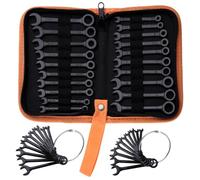LEONTOOL Mini set di chiavi inglesi metriche e SAE 20 pezzi, 4 mm - 11 mm e 5/32"-7/16", set di chiavi combinate super sottili
