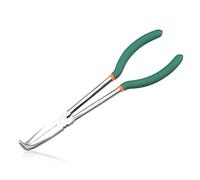 LEONTOOL Pinza a becchi piegati da 11 pollici a 90 gradi con denti seghettati dritti extra lunghi per spazi ristretti difficili da raggiungere e spazi limitati