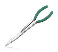 LEONTOOL Pinze a becco lungo 27,9 cm con denti seghettati, pinze a becchi lunghi dritte extra lunghe per spazi ristretti difficili da raggiungere e aree limitate