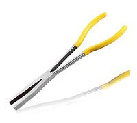 LEONTOOL Pinze a becco piatto a lunga portata 28 cm con becchi d'anatra con ganasce seghettate per riparazioni automobilistiche lavori meccanici, pinza a lunga portata per spazi stretti difficili da raggiungere e aree di gioco limitate