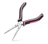 LEONTOOL Pinze a becco piccolo da 15,2 cm, per la creazione di gioielli con ganasce seghettate, mini pinze a becco extra lungo con molla, piccola precisione per la creazione di gioielli, strumento