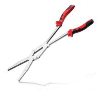 LEONTOOL Pinze a doppio perno Pinze piatte a doppio giunto con ganascia seghettata a becco extra lungo e azione composta, pinze a becchi piatti a lunga portata per spazi stretti difficili da