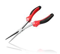 LEONTOOL Pinze per naso ad ago da 17,5 pollici Mini pinze per naso ad ago extra lungo Pinza per filo di precisione Strumento di riparazione per mascelle non seghettate per la creazione di gioielli