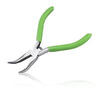 LEONTOOL Pinze per naso piegate per la creazione di gioielli, pinze per naso a catena piegata, ganasce seghettate, forniture per la creazione di gioielli, mini pinze per afferrare piccoli componenti