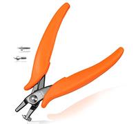 LEONTOOL Pinze per perforazione in metallo da 14 cm piccole pinze per perforazione a foro tondo due perni di ricambio per la creazione di gioielli per creare fori puliti da 1,5 mm Strumento