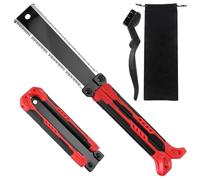 LEONTOOL Sega a trazione giapponese pieghevole da 20 cm, sega a mano a doppio taglio con lama SK5 (13/14 TPI), seghe da campeggio tascabili con custodia e spazzola portatili, seghe per potatura per