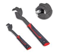 LEONTOOL Set di 2 chiavi per tubi autoregolanti, 6 25,4 cm, per dadi da 7-35 mm, 40CR-V a 3 denti laterali, chiavi autobloccanti multifunzionali per riparazioni idrauliche di auto e biciclette