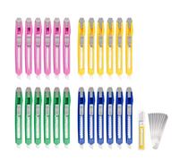 LEONTOOL Set di 24 mini taglierine retrattili, 9 mm, con 20 lame multicolore per carta da ufficio, hobby creativi