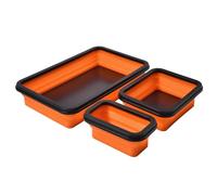 LEONTOOL Set di 3 vassoi magnetici pieghevoli, in silicone, organizer per attrezzi, organizer magnetico su entrambi i lati, per viti, bulloni, dadi, rondelle, perni e altre piccole parti metalliche