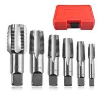 LEONTOOL Set di 6 maschi per tubi NPT da 1", 3/4", 1/2", 3/8", 1/4" 1/8" Maschi a filetto, set di maschi NPT, assortimento di utensili da taglio filettati per idraulici, meccanici e tuttofare