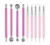 LEONTOOL Set di 9 strumenti per punteggiare la pittura, strumenti per scolpire argilla in silicone con penna a sfera, penne per goffratura in ceramica, per arte rupestre, unghie, mandala, modellazione