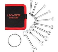 LEONTOOL Set mini chiavi SAE 10 pezzi da 5/32" a 7/16" con estremità aperta e scatola di accensione set con portachiavi, set di chiavi chiave con custodia portatile