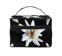 Leontopodium Edelweiss, borsa da viaggio per il trucco da donna, grande organizer per cosmetici