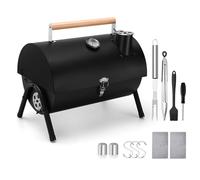 Leonyo - Set di 12 griglie portatili a carbone da tavolo, piccole griglie per barbecue compatte con accessori per piastra per campeggio, patio, cortile, spiaggia, viaggi in camper