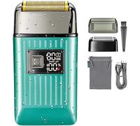 LEONYS Rasoi elettrici for Uomini Calvi, Rasoio Elettrico Rasoio Professionale Rasoio for Barba Macchina da Barba Rasoio a Lamina Ricaricabile Impermeabile (Color : Green)