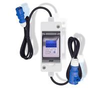 Leopacat Contatore Elettrico Digitale Mobile,220 V 16A Contatore di Corrente Digitale Portatile con Display Digitale LED/Reset,IP65 Spina CEE e Accoppiamento per Camper,Veicoli Elettrici,Case,Cantieri