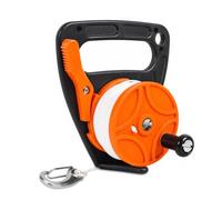 Leopacat Diving Reel, Scuba Dive Reel with Thumb Stopper, Arancia | Multi Purpose Lightweight Equipment Large Handle Retractable Line Finger Spool Stop Switch for Cave Wreck Exploration Kaya