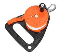Leopacat Diving Reel, Scuba Dive Reel with Thumb Stopper, Multi Purpose Lightweight Equipment Large Handle Retractable Line Finger Spool Stop Switch for Cave Wreck Exploration Kaya (Arancia)
