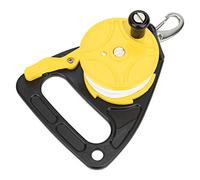 Leopacat Diving Reel, Scuba Dive Reel with Thumb Stopper, Multi Purpose Lightweight Equipment Large Handle Retractable Line Finger Spool Stop Switch for Cave Wreck Exploration Kaya (Giallo)
