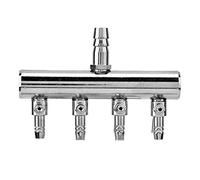 Leopacat Divisore di Flusso d'Aria per Acquari,Valvola di Controllo dell'Aria per Acquari Serbatoio di Pesce Distributore di Ossigeno Accessori per Pompe per Aria dell'acquario in Acciaio Inox 4 Vie