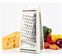 Leopacat Grattugia Formaggio Per Scatole In Acciaio Inox Con Contenitore | Grattugia A Doppio Lato Universale Taglierina Per Formaggio Verdure Pane Grattugiato 22 X 13,5 X 8,5 Cm