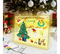 Leopacat Lavagnetta in Acrilico con luci LED, Lavagna per Appunti a LED, LED Glow Drawing Board, 4 Modalità e 7 Colori Con 7 Colori Penna e Supporto per Scuole Case Uffici Bar Ristoranti 35×25×4 cm